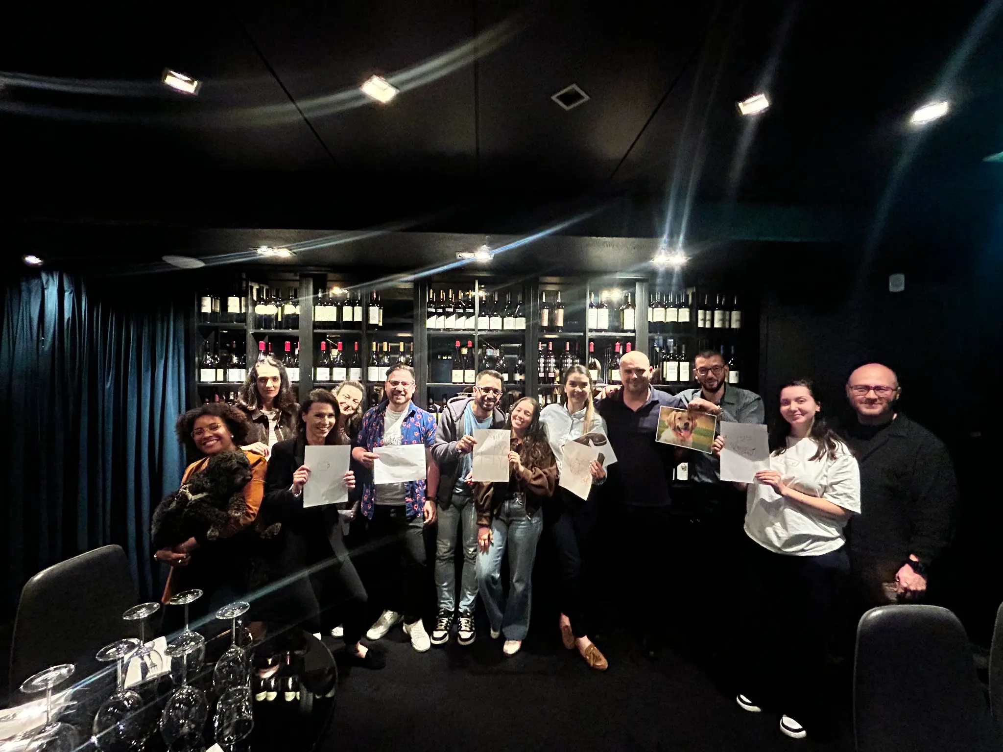 Group participants at a leadership activity in a hospitality setting