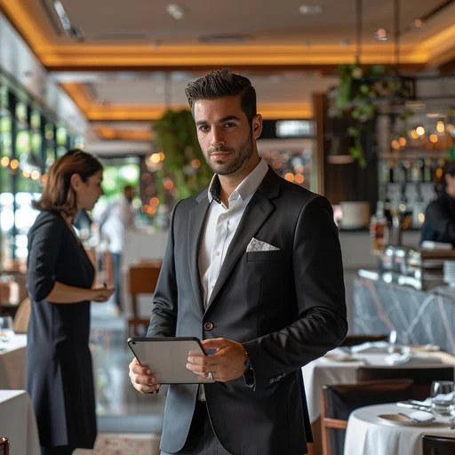 elegant-restaurant-manager-stockcake